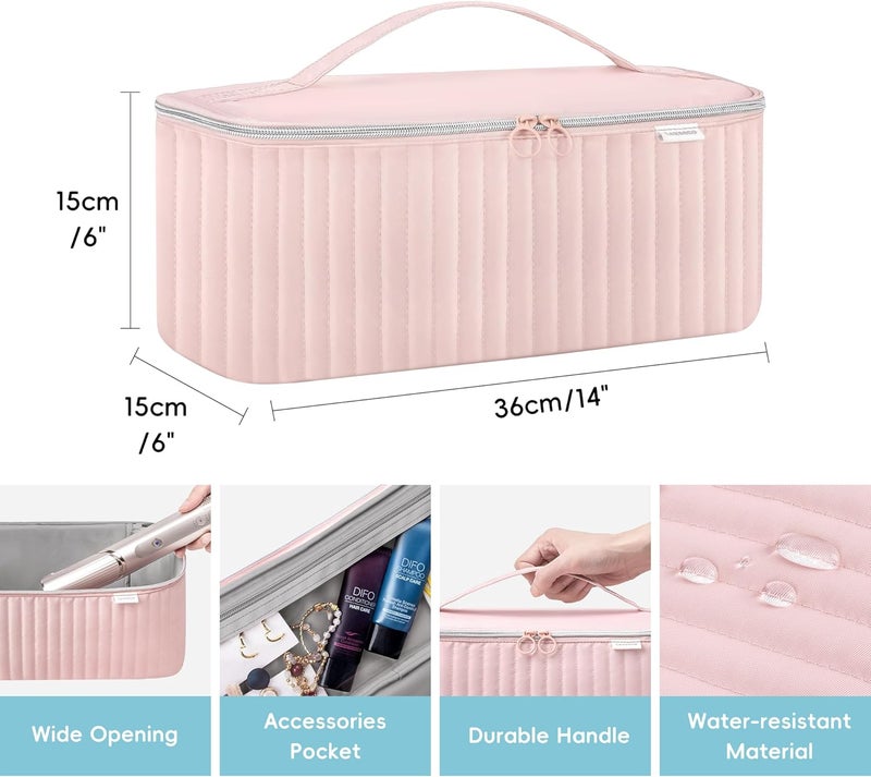 Lexeeco Travel Carrying Case for Hair Dryer Shark Flexstyle Dyson Airwrap Brush Hair Accessories Tools Storage Bag for Revlon Hairdryer Styler Organizer (Pink) - Image 3